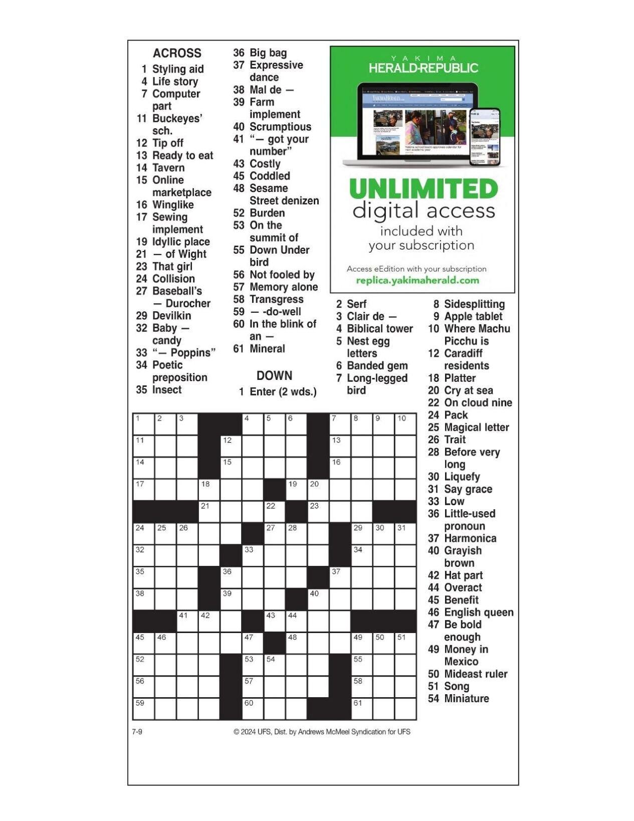 printable daily commuter crossword puzzles