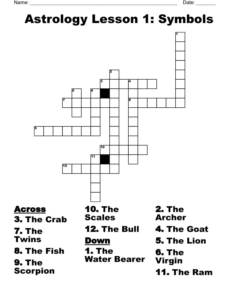 zodiac ram crossword clue