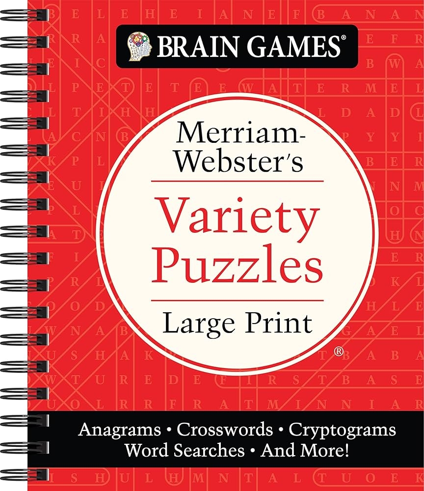 Brain Games Merriam Webster s Variety Puzzles Large Print Anagrams Crosswords Cryptograms Word Searches And More Brain Games Large Print Publications International Ltd Brain Games 9781639383313 Amazon Books