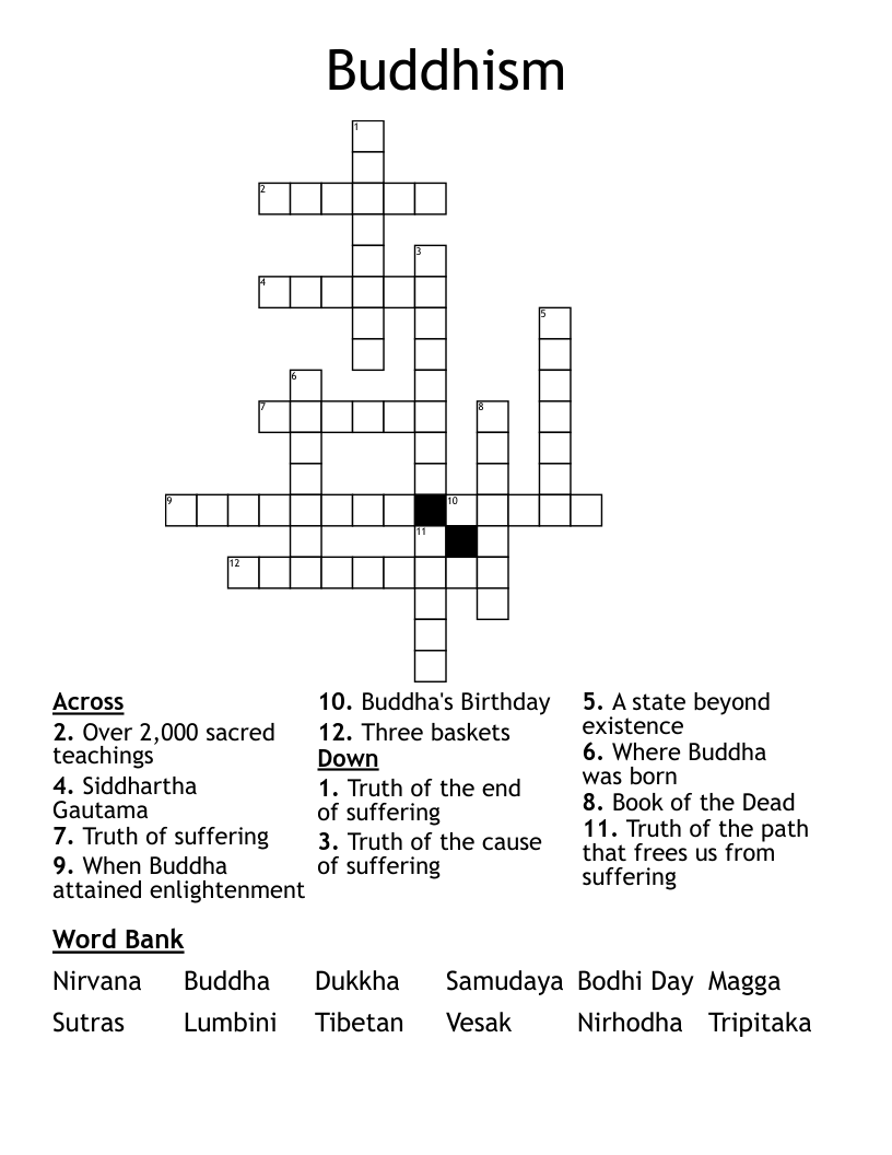 tibetan monks crossword puzzle clue