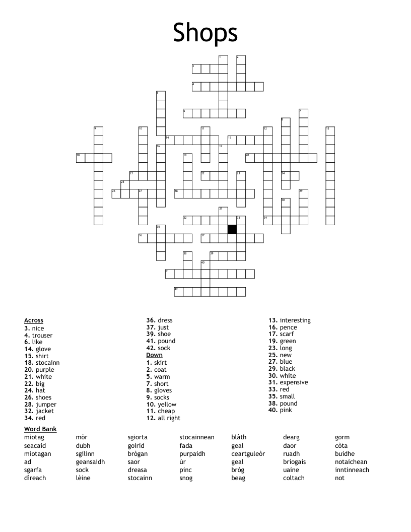 Buy Long Skirt Type Crossword Clue Store