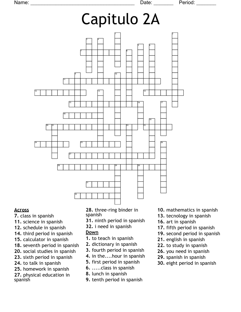 spanish eight crossword clue