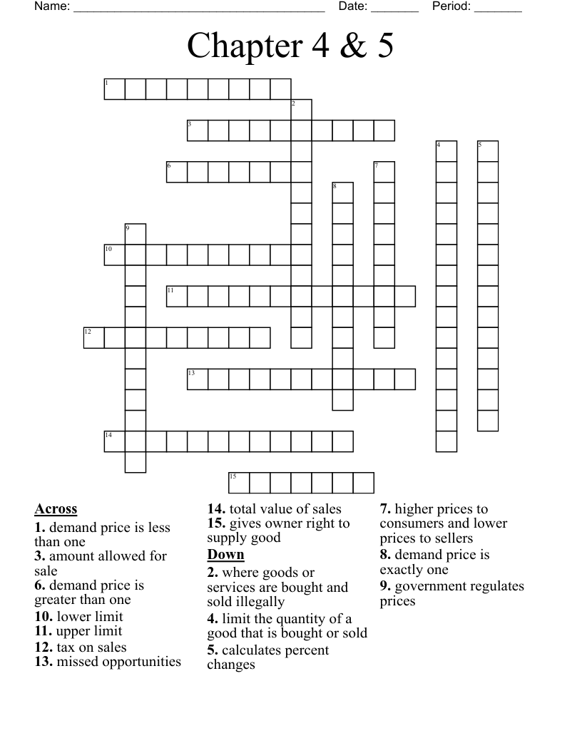 Chapter 4 5 Crossword WordMint Chapter 4 5 Crossword WordMint