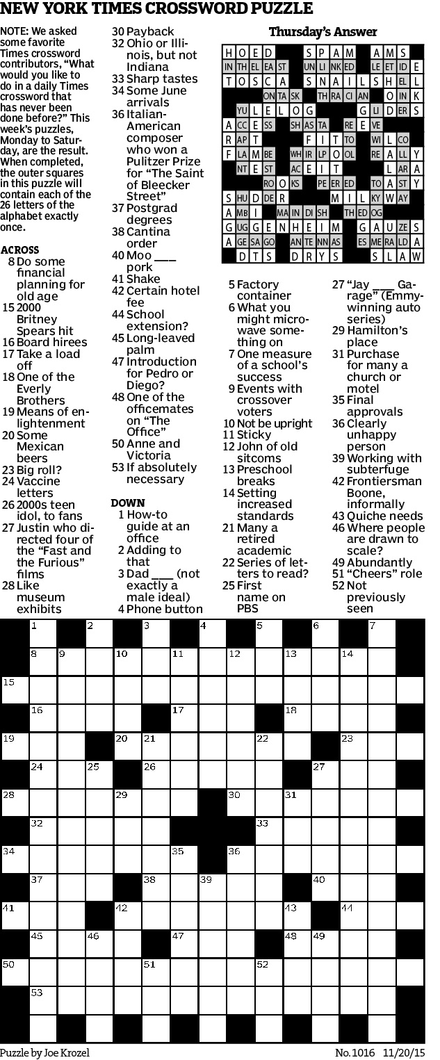 star tribune crossword puzzle