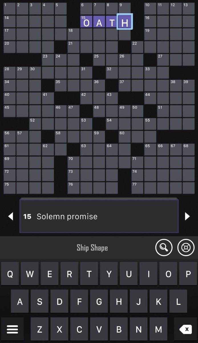 crossword clue solemn promise