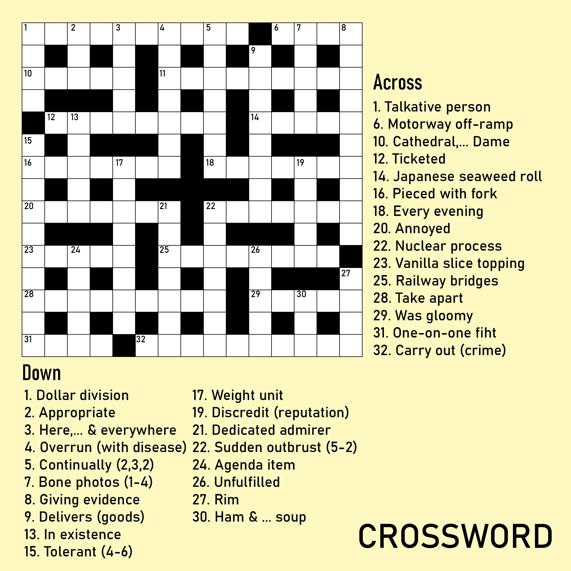 free printable easy crosswords