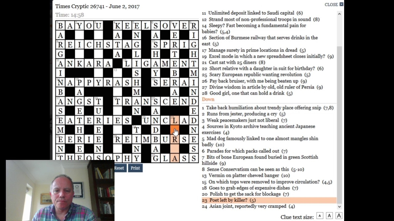 time being crossword clue