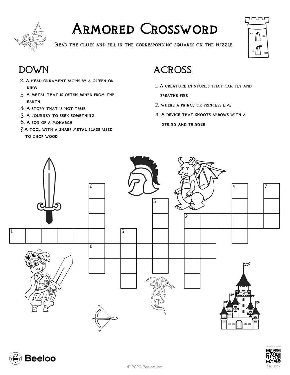 Dragon themed Crossword Puzzles Beeloo Printable Crafts And Activities For Kids Dragon themed Crossword Puzzles Beeloo Printable Crafts And Activities For Kids