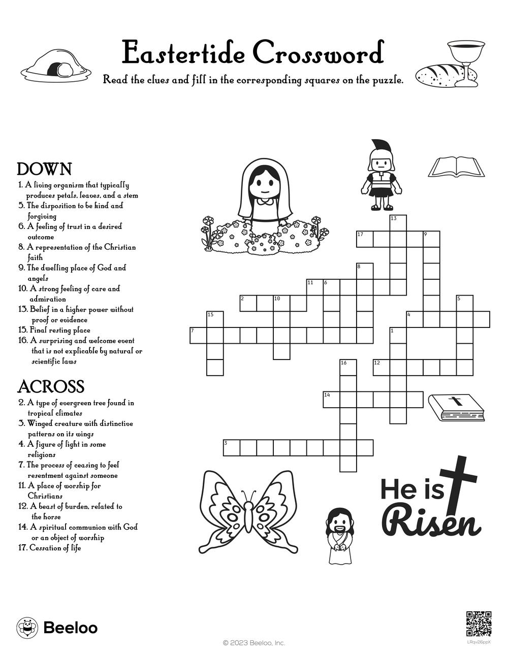 Eastertide Crossword Beeloo Printable Crafts And Activities For Kids