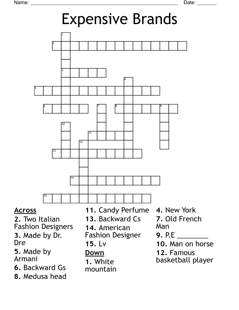 italian fashion house crossword