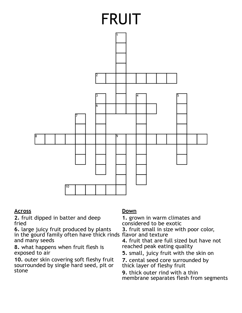 Food Crossword WordMint Food Crossword WordMint
