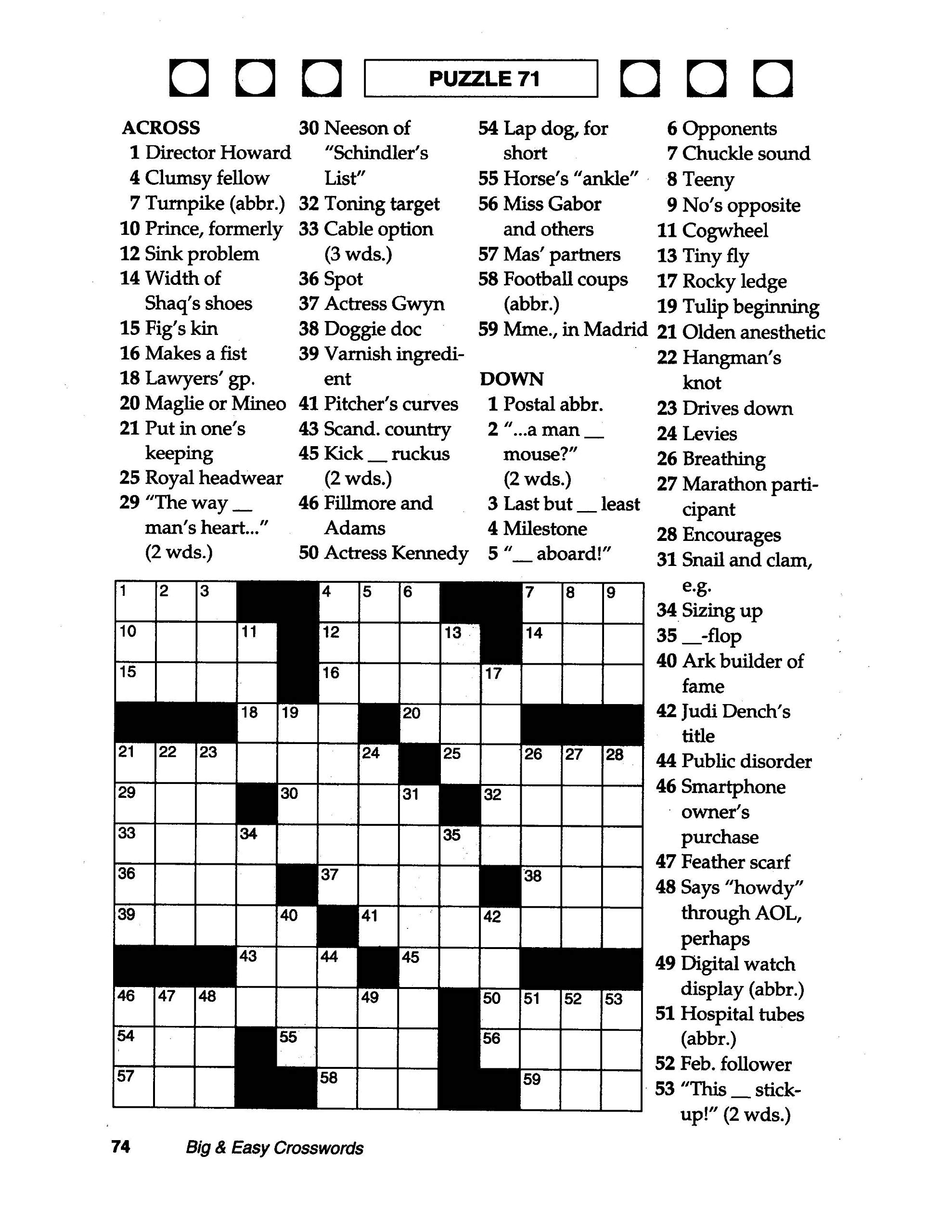 large printable crossword puzzles large printable crossword puzzles
