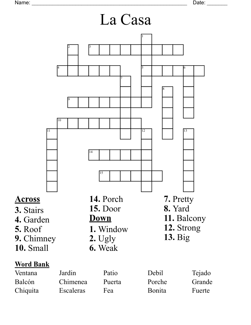 La Casa Crossword WordMint