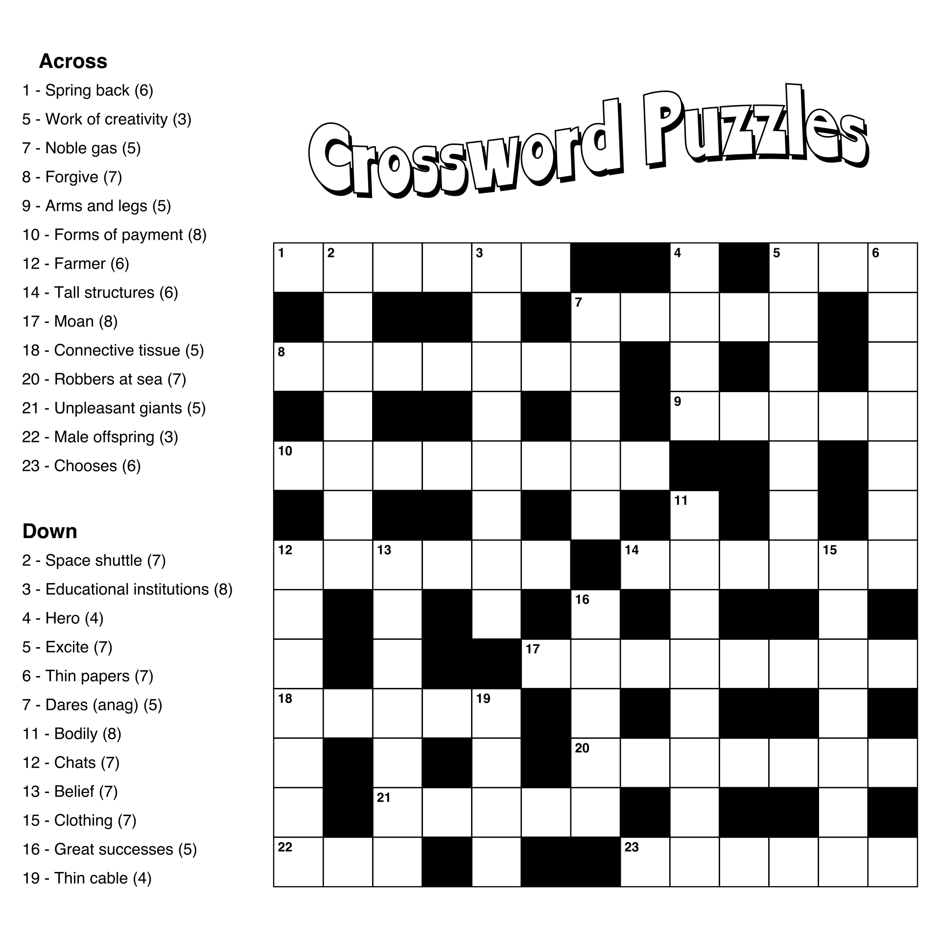 free printable easy crossword puzzles free printable easy crossword puzzles