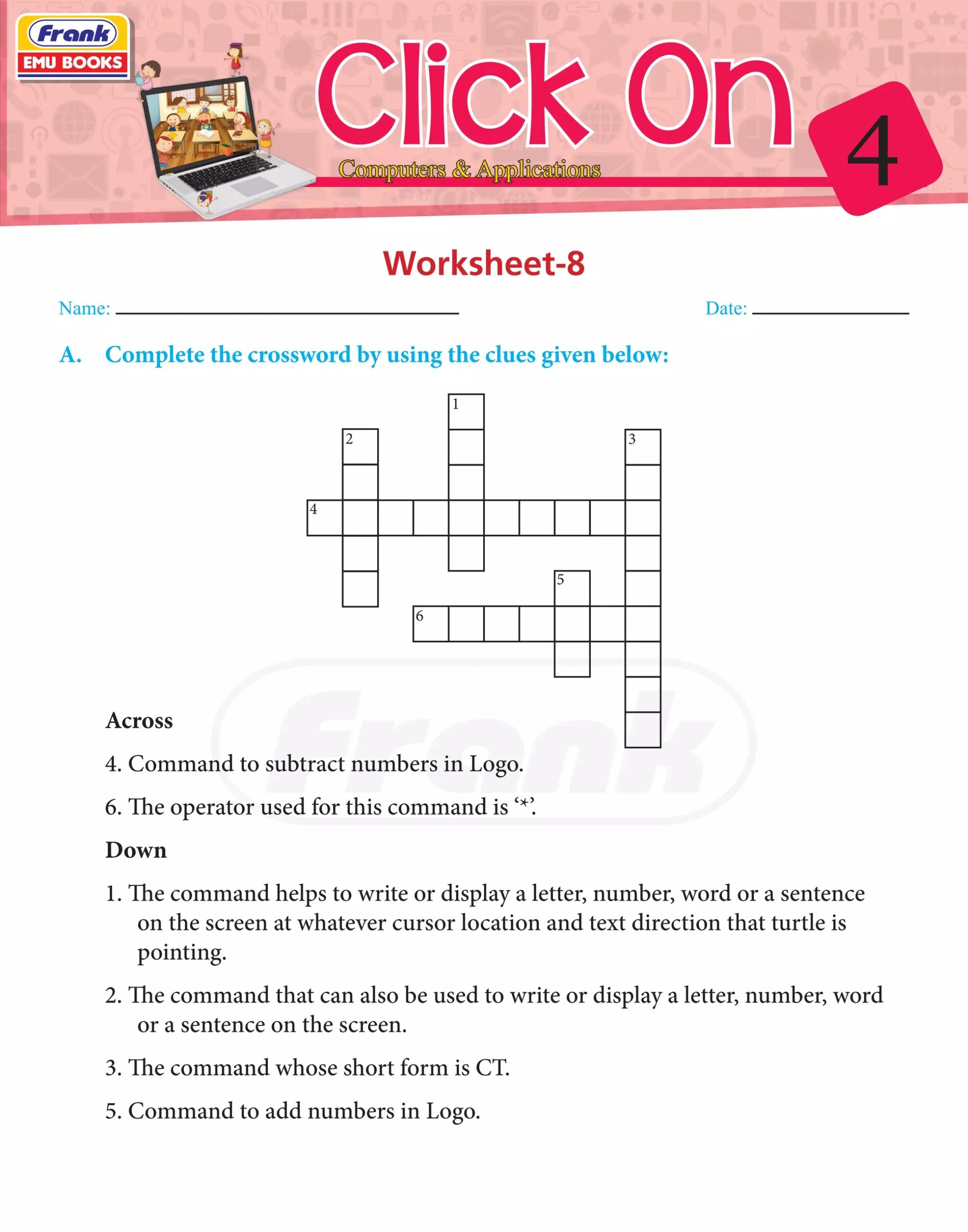 LOGO Command Worksheet PDF