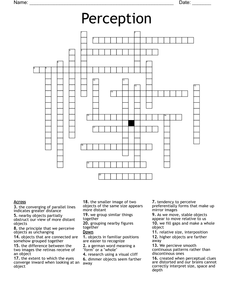 Perception Crossword WordMint Perception Crossword WordMint