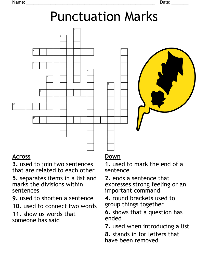 Punctuation Marks Crossword WordMint Punctuation Marks Crossword WordMint