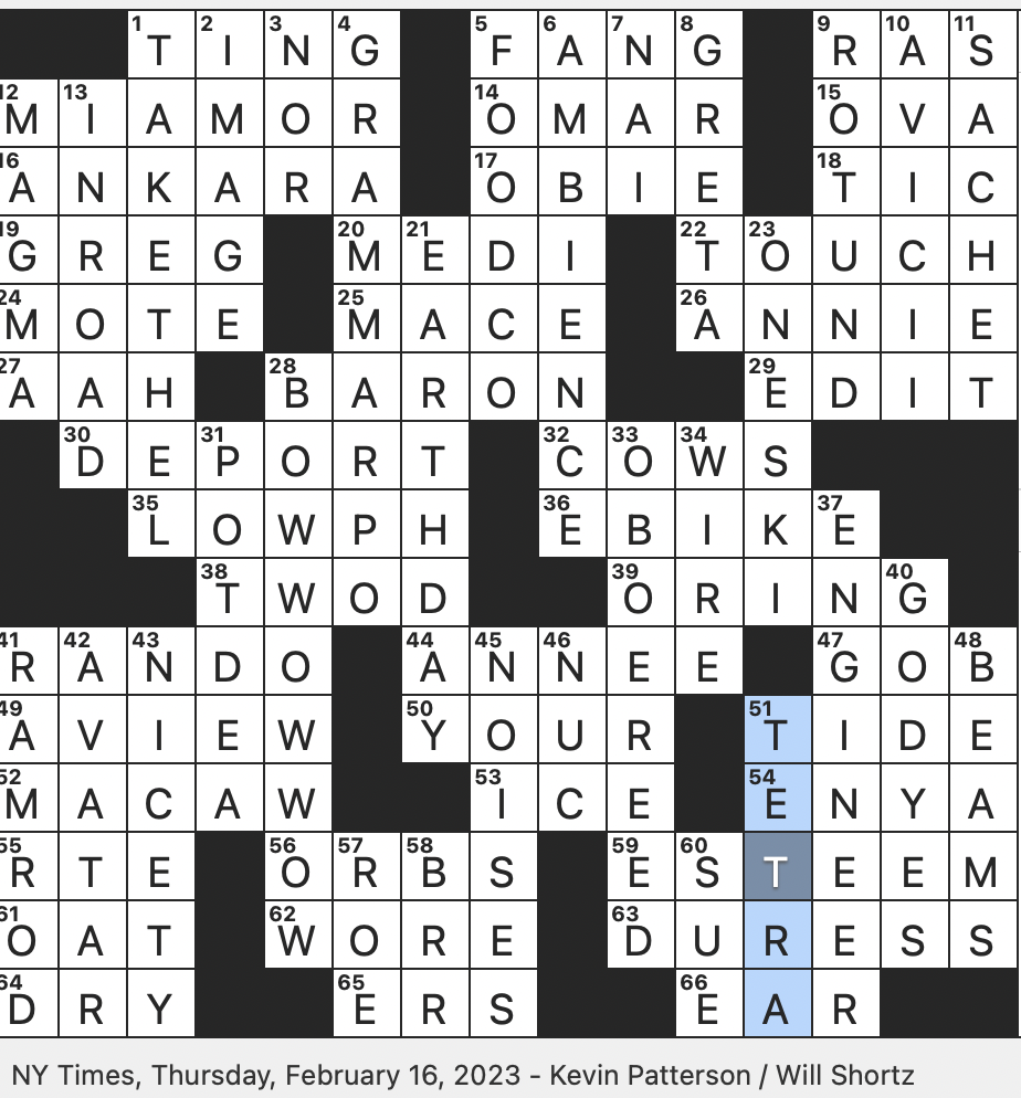 muscat resident crossword clue