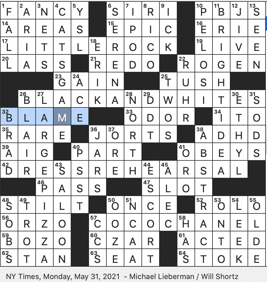 designer cassini crossword clue