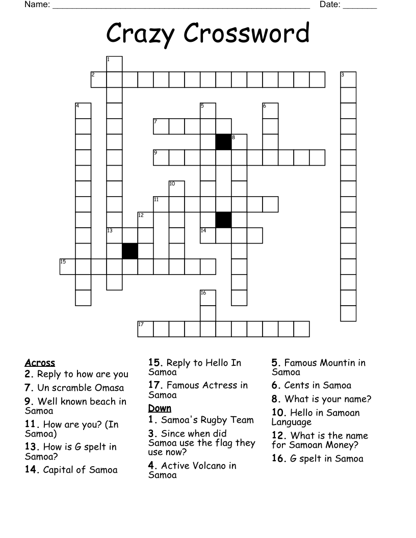 samoa's capital crossword puzzle