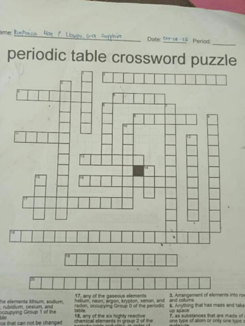 xenon for one crossword clue