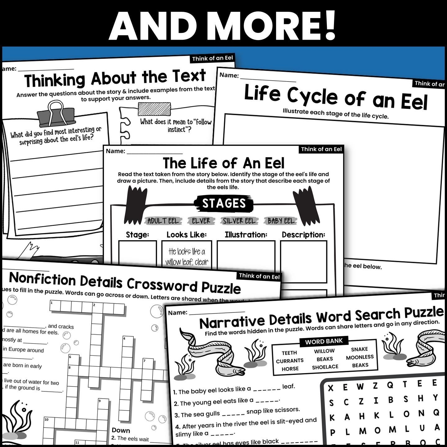 Think Of An Eel Interactive Read aloud Activities And Book Companion Etsy