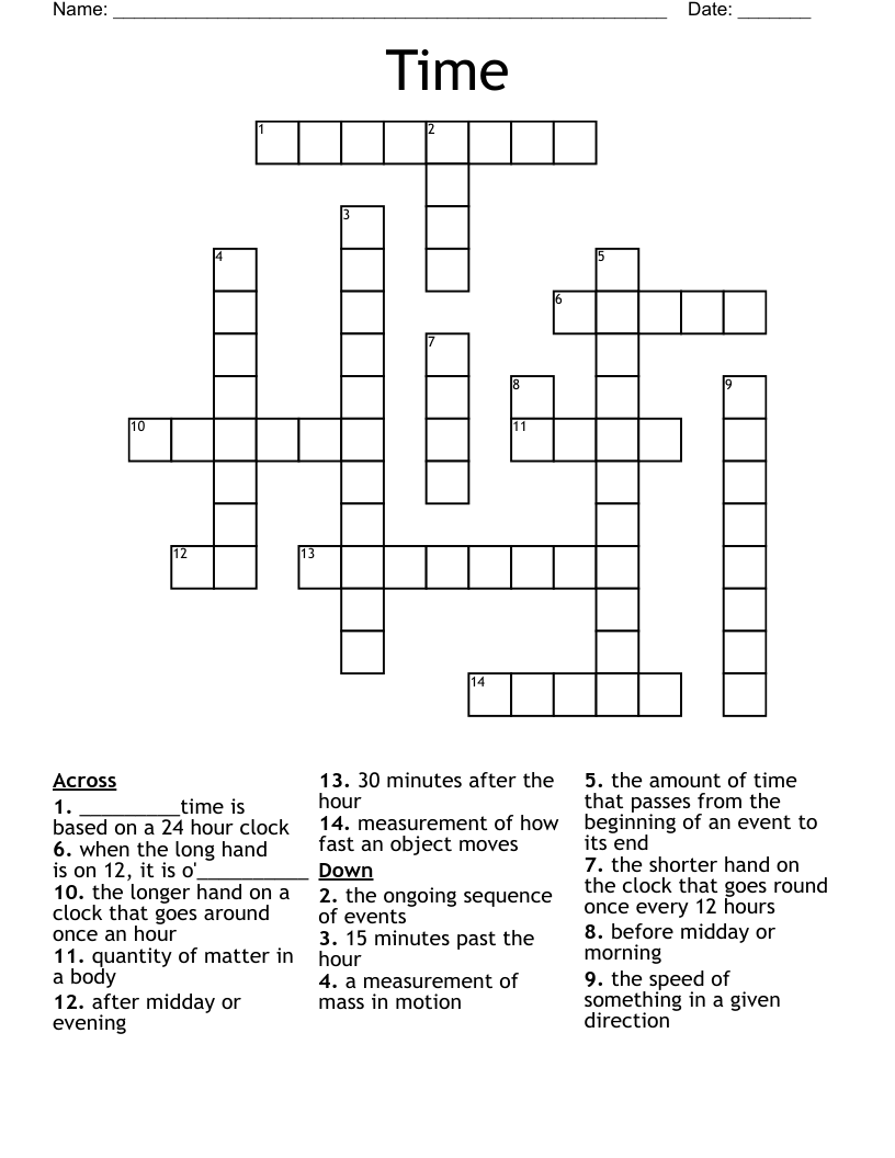 Time Crossword WordMint