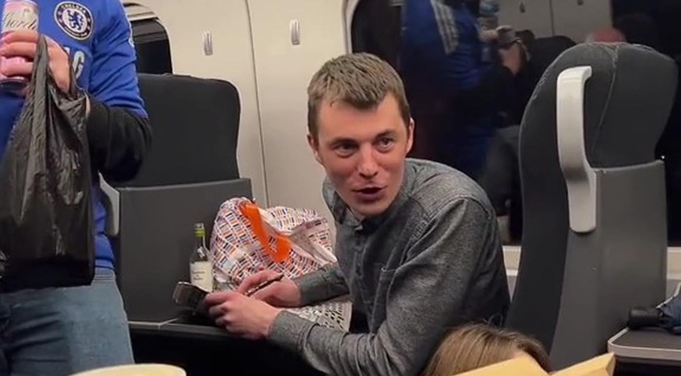 Tipsy Traveler Calls Out Crossword Clues On Stalled Train Turning A Gloomy Car Into Smiling Community WATCH