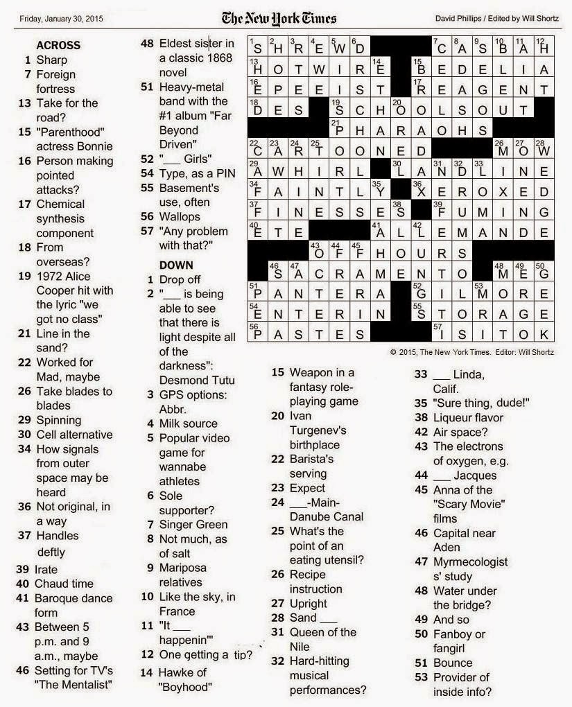 Top Of The Line Crossword
