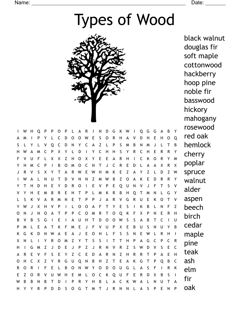 Tree Crossword WordMint Tree Crossword WordMint