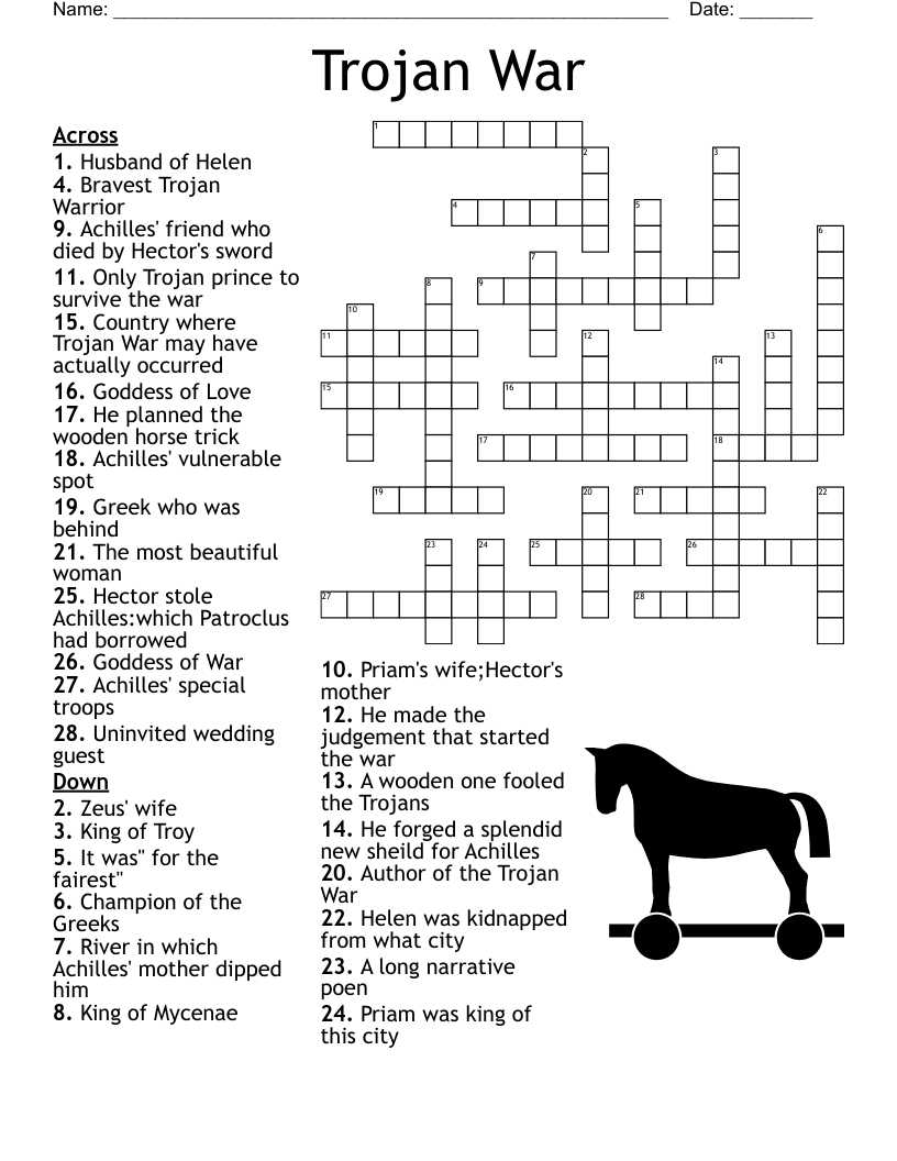 trojan war hero crossword