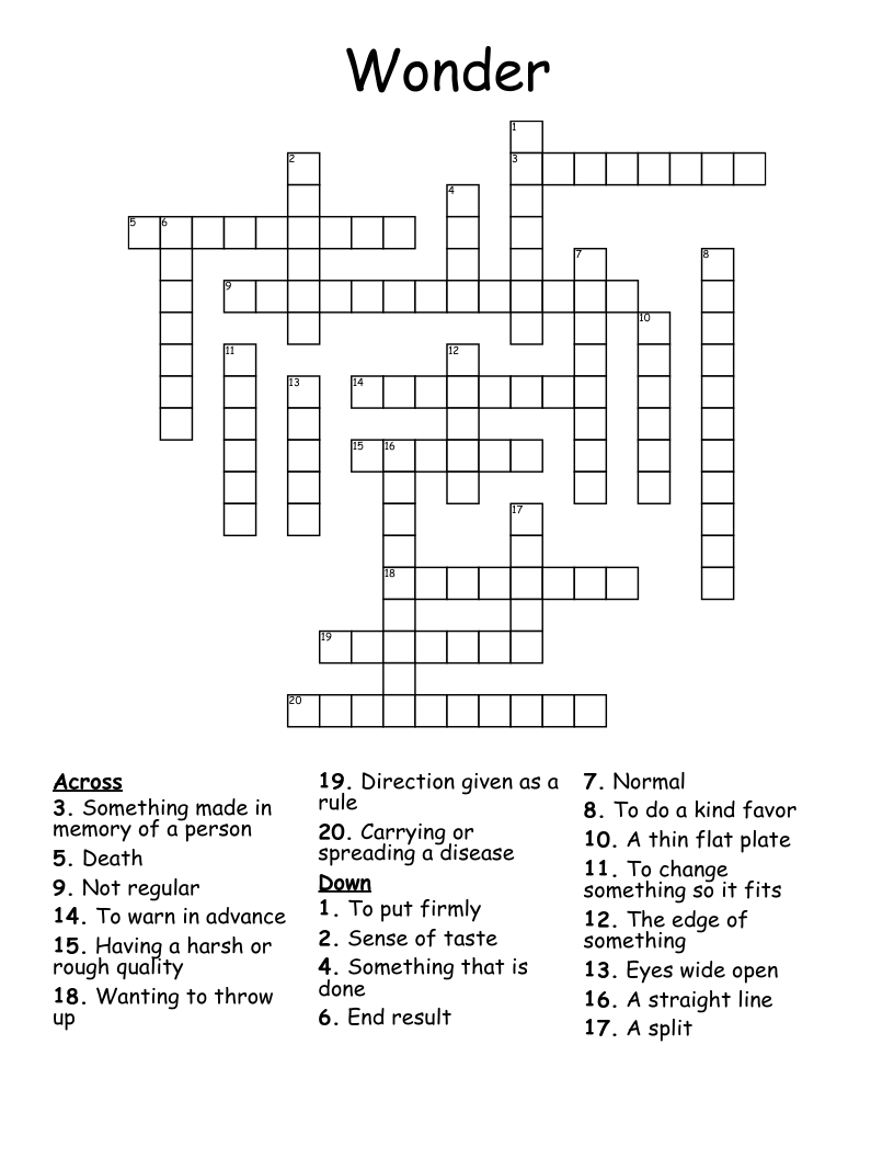 Wonder Crossword WordMint