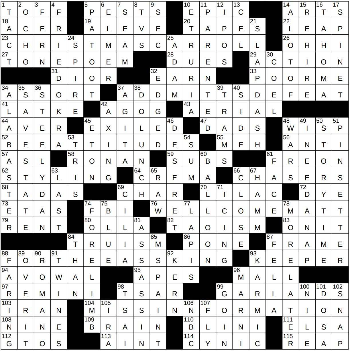 0226 23 NY Times Crossword 26 Feb 23 Sunday NYXCrossword