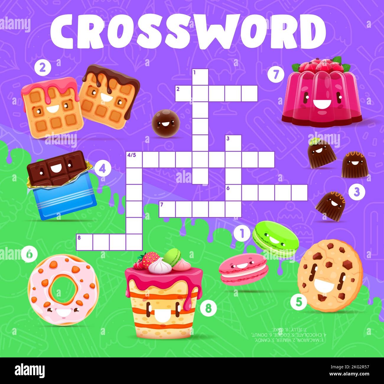 Crossword Quiz Grid Cartoon Sweets And Dessert Characters Kids Wordsearch Game Crossword Vector Worksheet With Funny Waffle Chocolate Bar And Donut Cheesecake Maracon And Cookie Jelly Pudding Stock Vector Image Art Crossword Quiz Grid Cartoon Sweets And Dessert Characters Kids Wordsearch Game Crossword Vector Worksheet With Funny Waffle Chocolate Bar And Donut Cheesecake Maracon And Cookie Jelly Pudding Stock Vector Image Art
