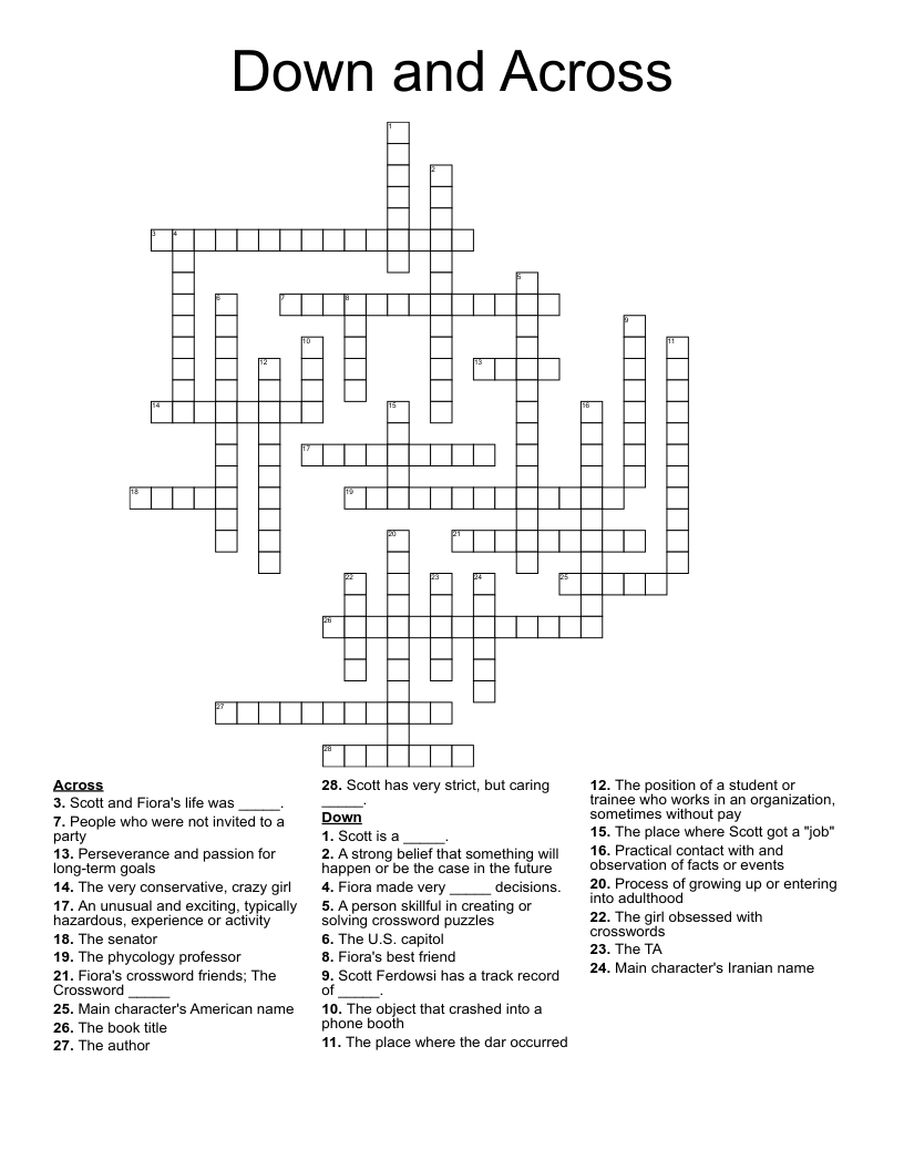 Down And Across Crossword WordMint Down And Across Crossword WordMint