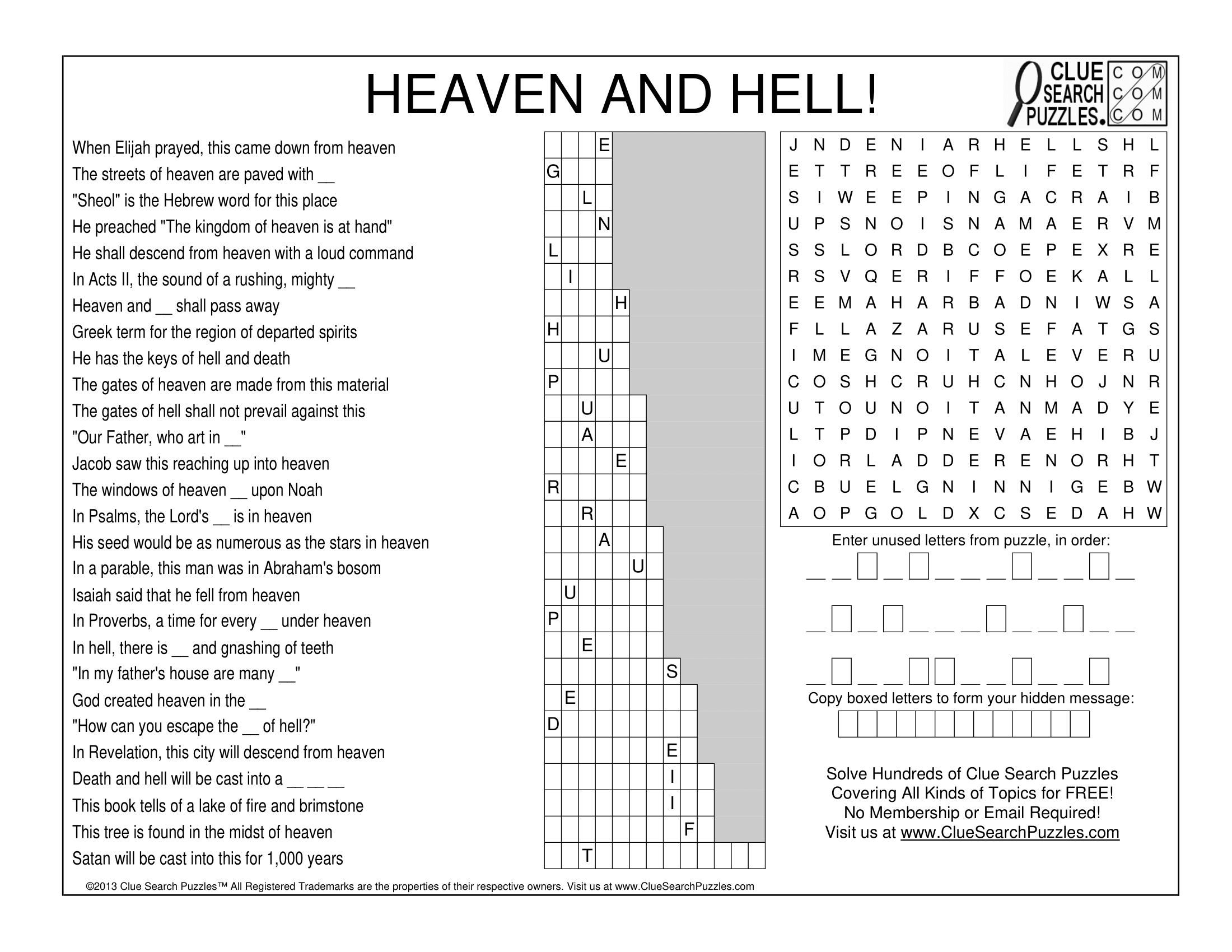 crossword heaven search clues