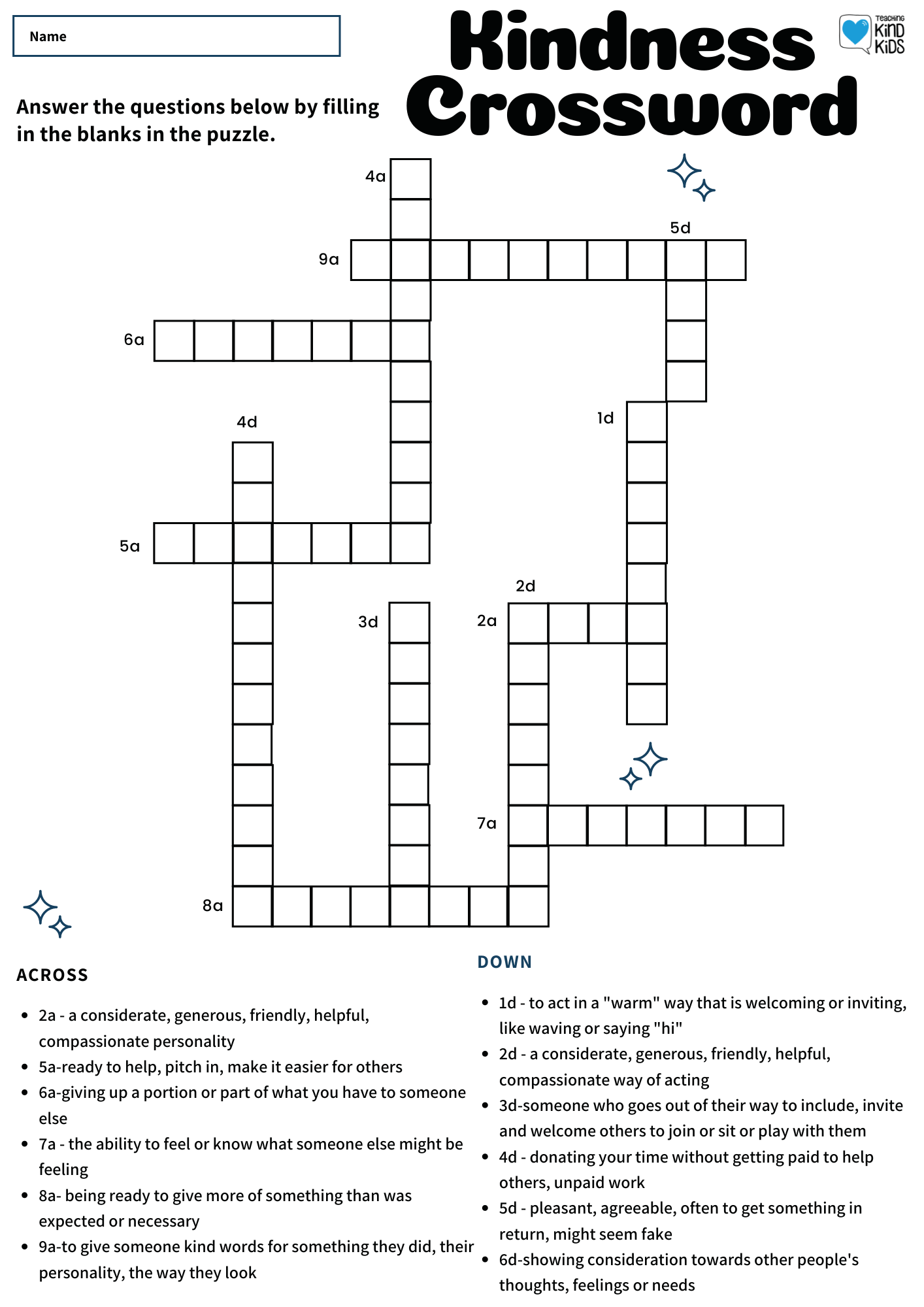 easy crosswords for high schoolers