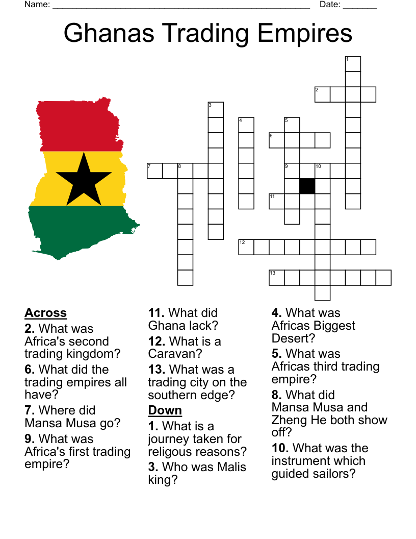 Kingdom Of Ghana Crossword WordMint