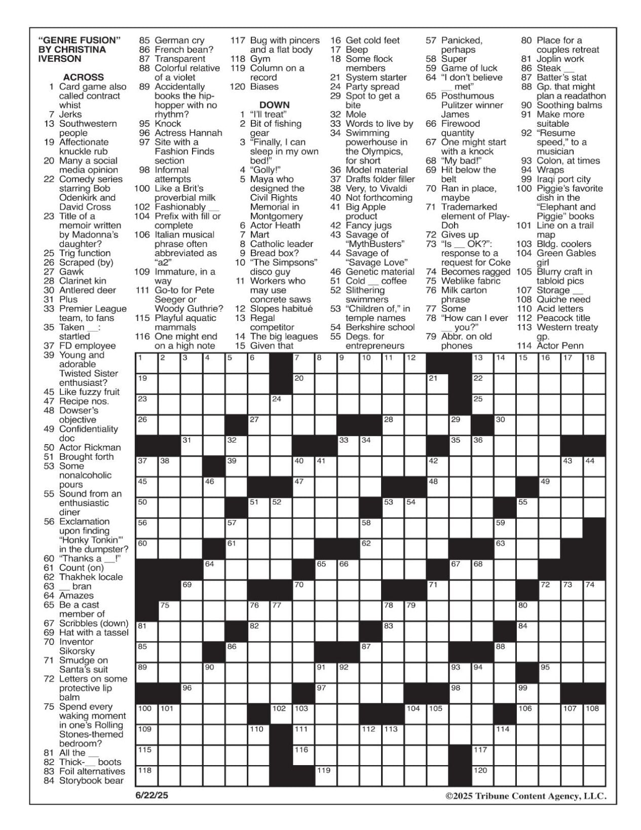 la times sunday crossword answers