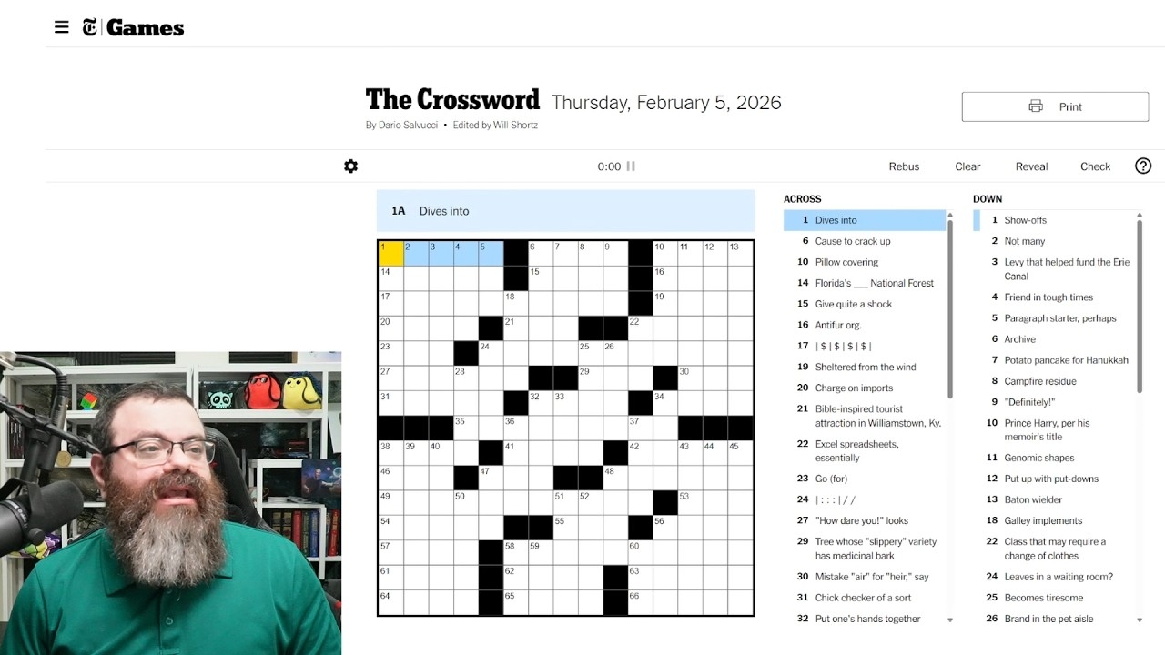 Learning Crossword Week 89 NYT Crossword Thursday Feb 5th 2026 YouTube