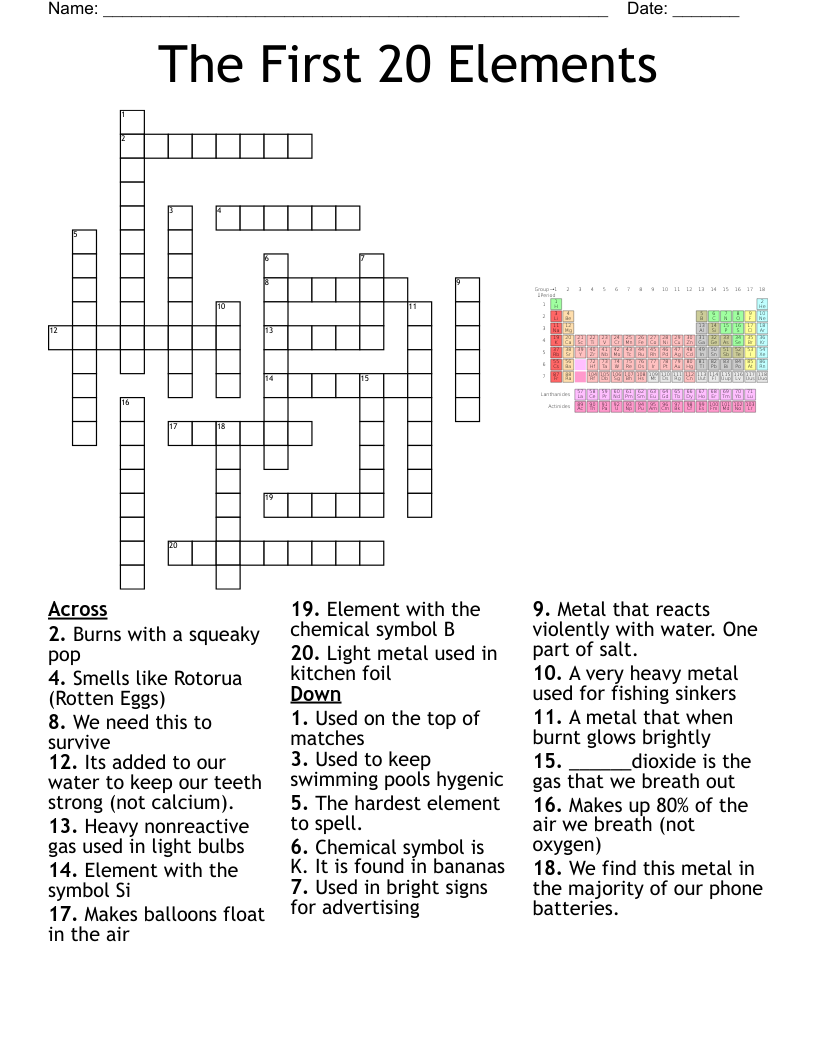 metallic element crossword clue