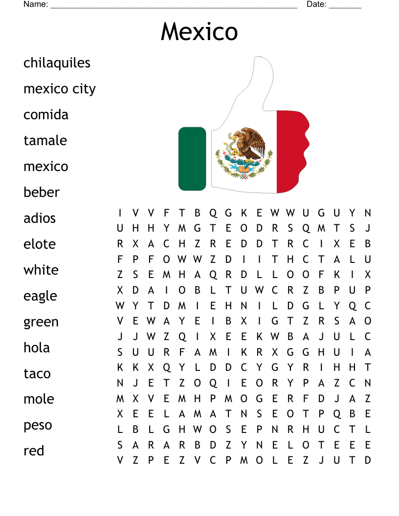 Mexico Crossword WordMint