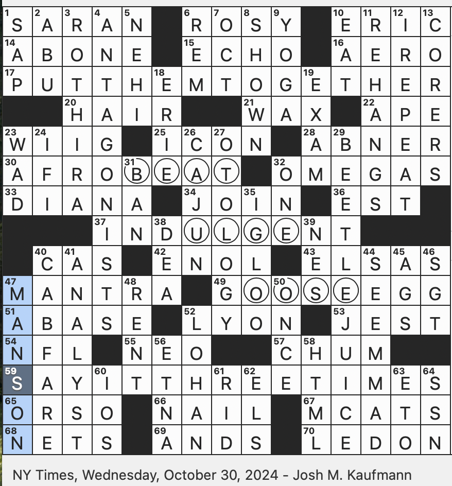 sarge's boss nyt crossword