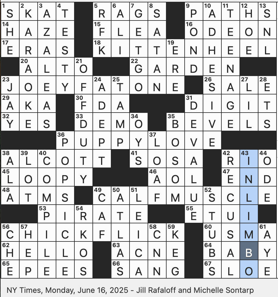 whines like a baby crossword