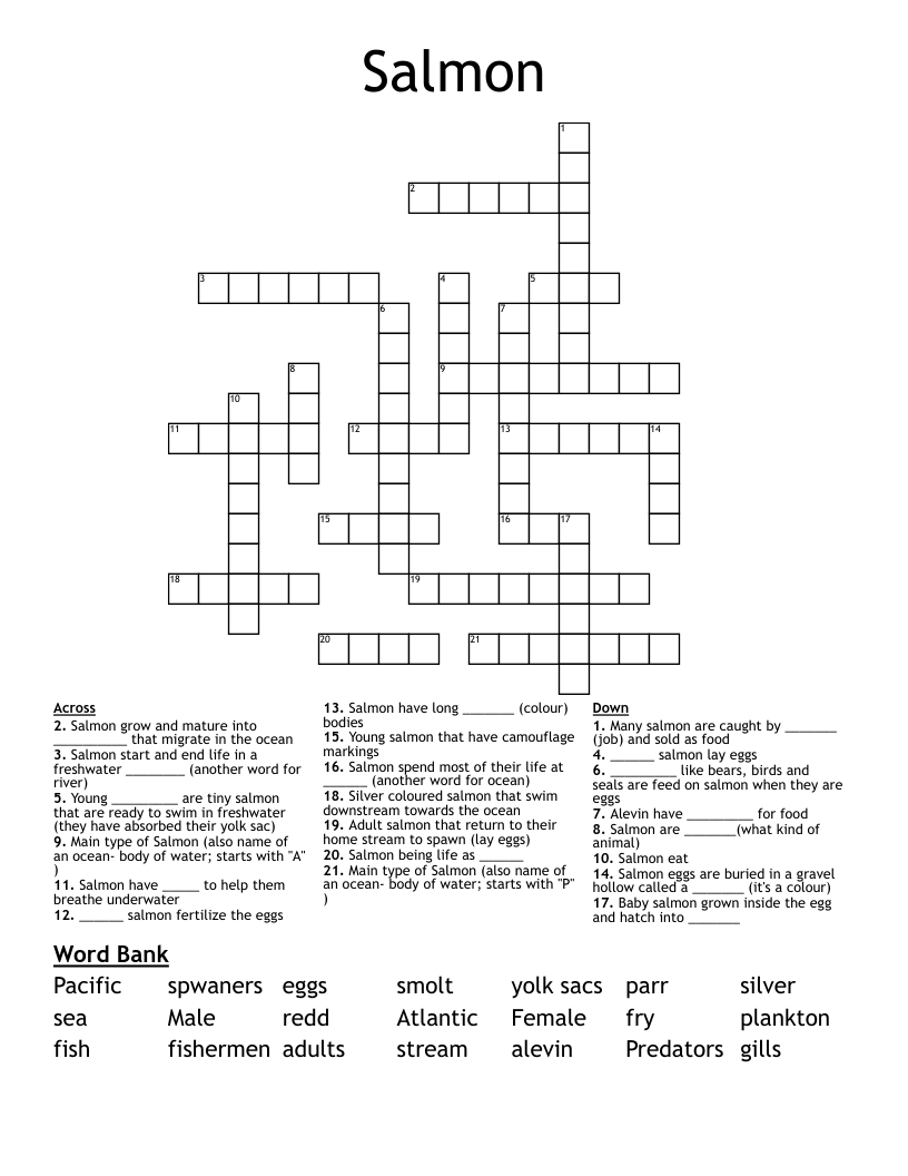 young salmon crossword clue young salmon crossword clue