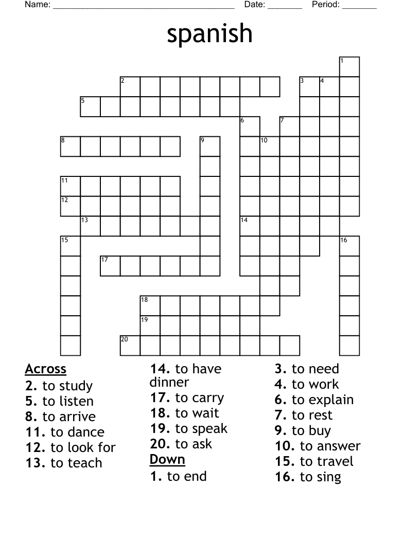 this in spanish crossword clue