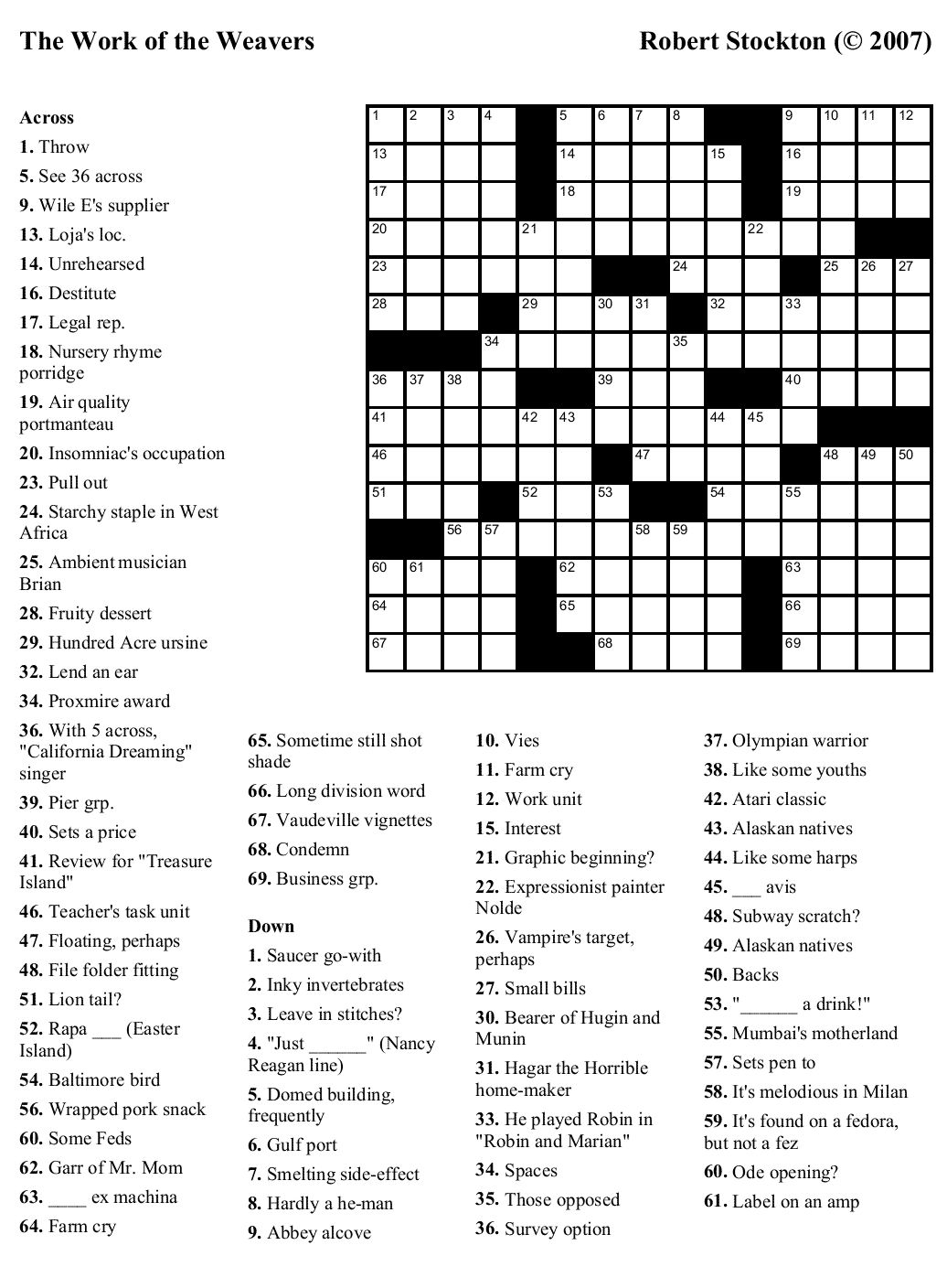 thomas joseph crossword puzzle today