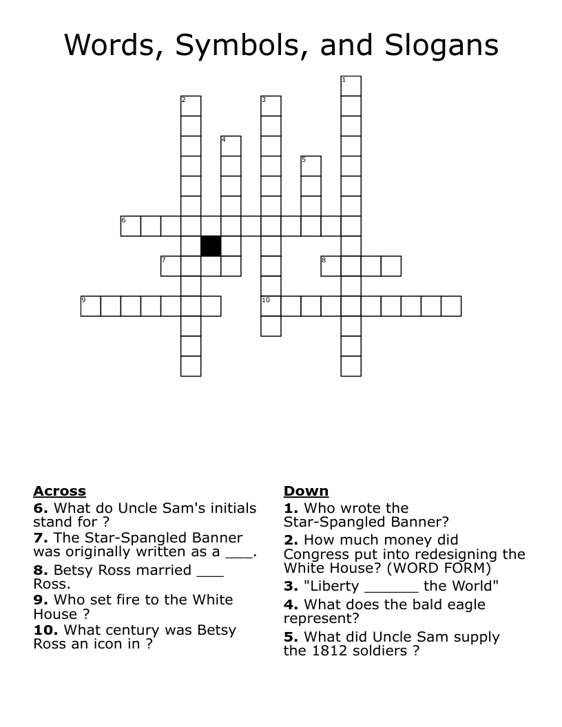 Words Symbols And Slogans Crossword WordMint Words Symbols And Slogans Crossword WordMint